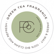 Etiqueta Green tea fragrance Press to Clean