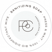 Etiqueta Sanitizing soap Press to Clean